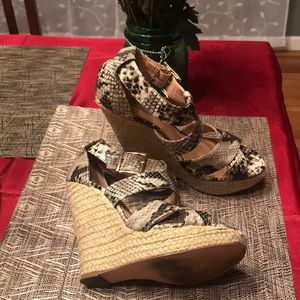 Steve Madden snake skin wedge heels